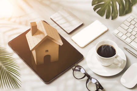 Work to buy a house. Project to build a house. House conceptの写真素材