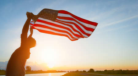 US American flag. For USA Memorial day, Veteran's day, Labor day, or 4th of July celebration.の写真素材