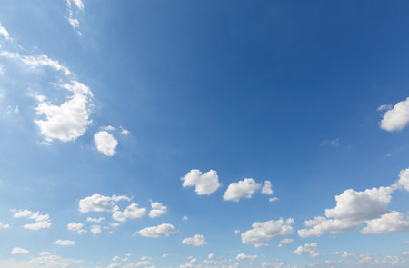 Clouds on clear sky with copy spaceの写真素材