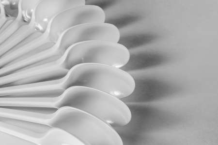 fan of plastic spoonsの写真素材