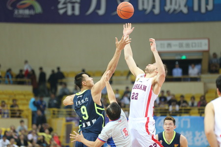 2014-15 season CBA league, Dongguan, Foshan Lion VS Bankのeditorial素材