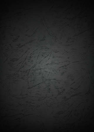 Grunge Black Paper Textured Background with Dark Vignetteの写真素材