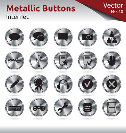 Set of Metallic Buttons for Web, Internetのイラスト素材