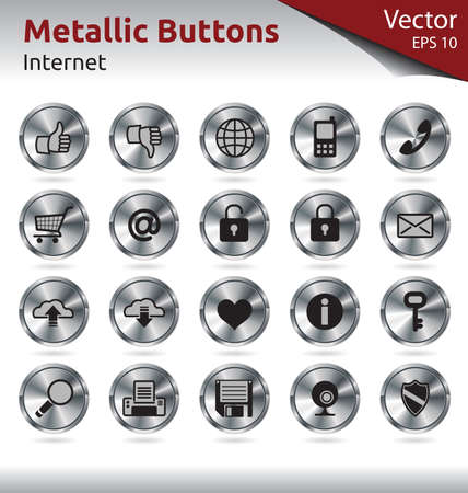 Set of Metallic Buttons for Web, Internetのイラスト素材