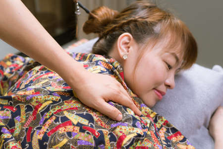 Massage series : Thai shoulder and back massageの写真素材