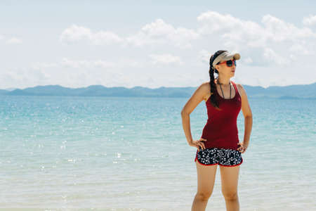 Lifestyle series : Asian woman on the beach