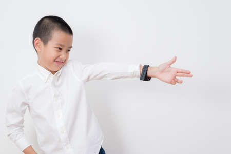 Asian family series : Asian boy in studioの写真素材