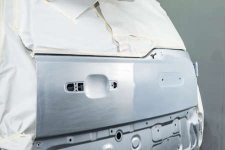 Auto body repair series : Masking car preparing for paint work