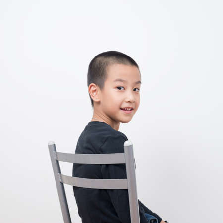 Asian family series : Asian boy in studioの写真素材