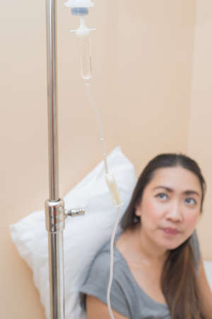Healthcare series : Asian woman patient in hospital roomの写真素材
