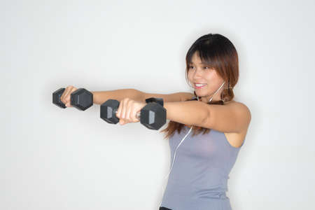 Exercise series : Thai woman exercising