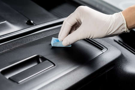 Car detailing series : Coating plastic partsの写真素材