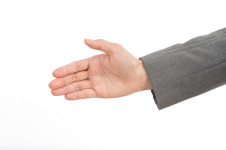 Asian office worker series : Offering handの写真素材