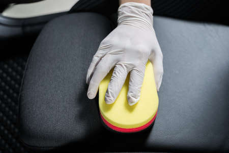 Car detailing series : Cleaning car seatの写真素材