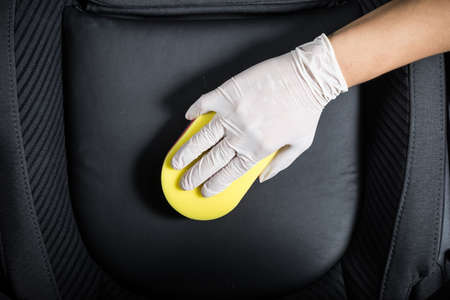 Car detailing series : Cleaning car seatの写真素材