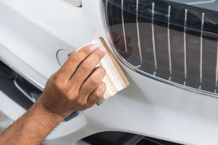 Paint protection film series : Installing paint protection film on white car