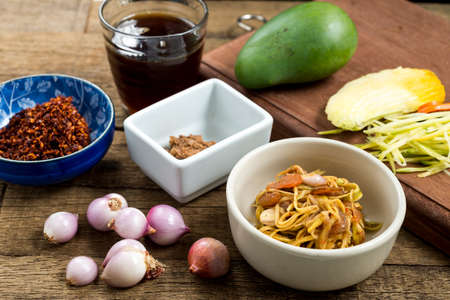 Food series : Ingredients of spicy and sour mangoes salad, Thai foodの写真素材