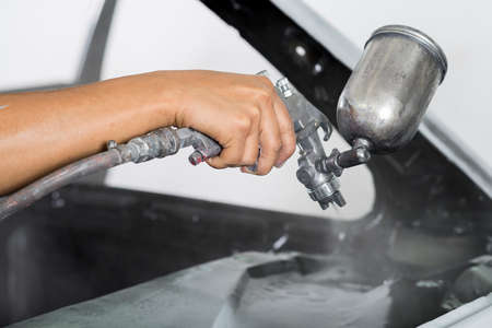 Auto body repair series: Interior paintingの写真素材