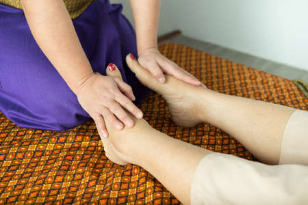Thai massage series: Foot massageの写真素材