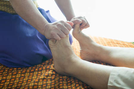 Thai massage series: Foot massageの写真素材
