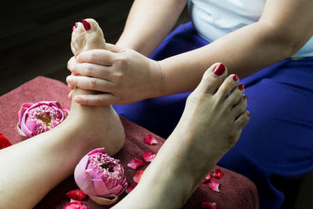 Thai massage series: Foot massageの写真素材