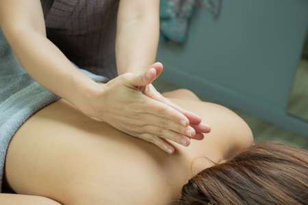 Aromatherapy massage series: Back massageの写真素材