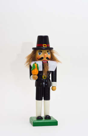 a Pilgrim Nutcracker against a white backgroundの写真素材