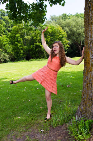 Teen Girl  in a parkの写真素材