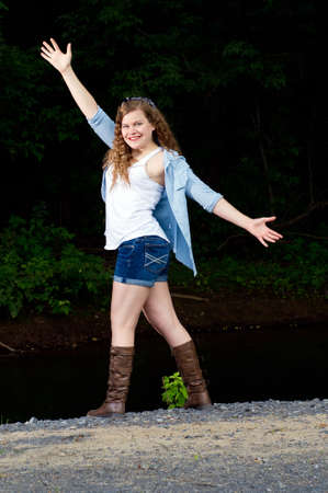 Teen Girl  in a parkの写真素材