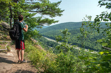 Hiking to the summit of Poke-O-Moonshine mountainのeditorial素材