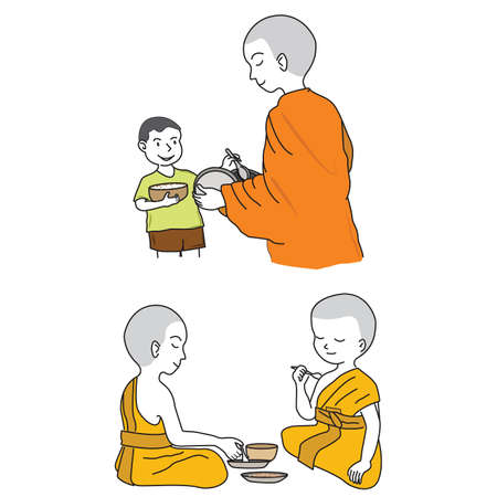 Buddhist Monk cartoonのイラスト素材