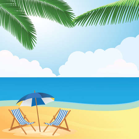 summer beach beatifulのイラスト素材