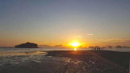 Sun rise At Koh Yao Noiの写真素材