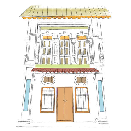 In the old town Phuket Town Prominenceのイラスト素材