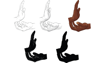 hand actionのイラスト素材