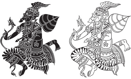 Thai tradition tattooのイラスト素材