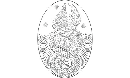 Thai tradition paintingのイラスト素材