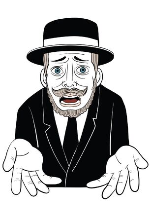 mustache man in black suit wonderのイラスト素材