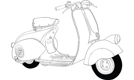 vintage scooterのイラスト素材