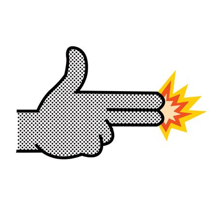 hand shooting signalのイラスト素材