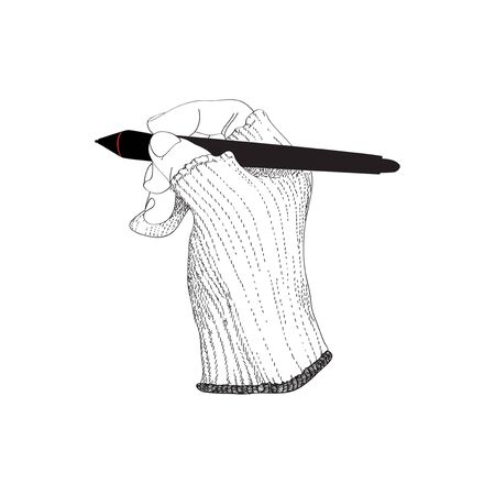 Hand holding pen.のイラスト素材