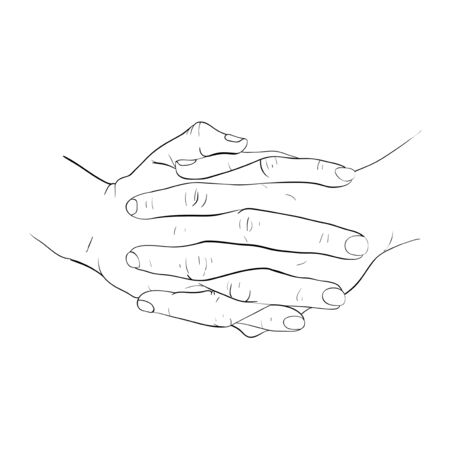 hand holding handのイラスト素材