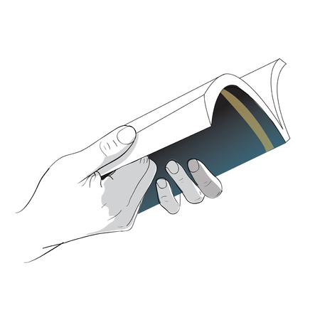Hand holding bookのイラスト素材