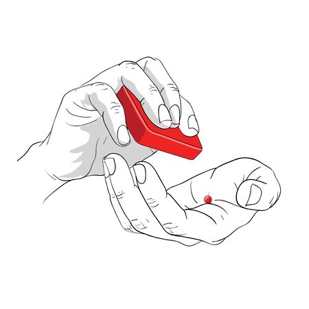 Hand holding box of candyのイラスト素材