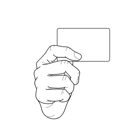 Hand holding business cardのイラスト素材