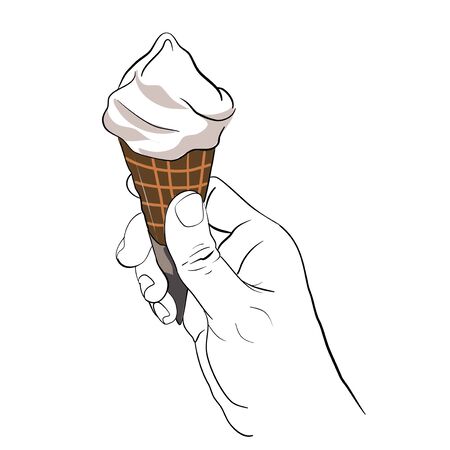 hand holding ice creamのイラスト素材