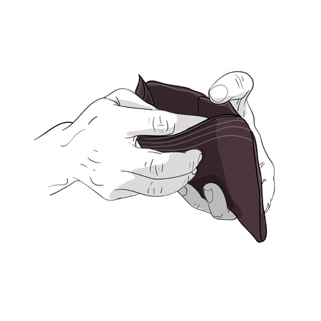 Hand holding walletのイラスト素材