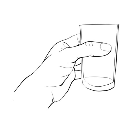 Hand holding glassのイラスト素材