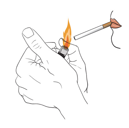 hand holding lighterのイラスト素材