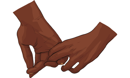 hand holding hand togetherのイラスト素材